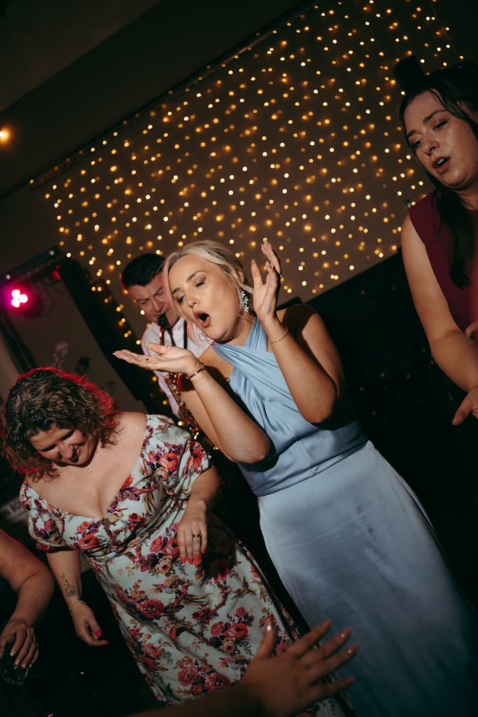 Beth & Rob's wedding at Carwinley Barn, Cumbria — dodgy moves and saxaphoe vibes