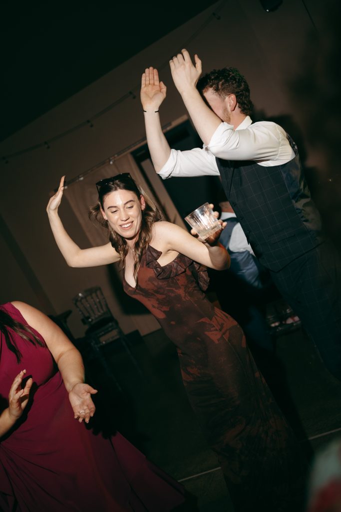 Beth & Rob's wedding at Carwinley Barn, Cumbria — dodgy moves and saxaphoe vibes