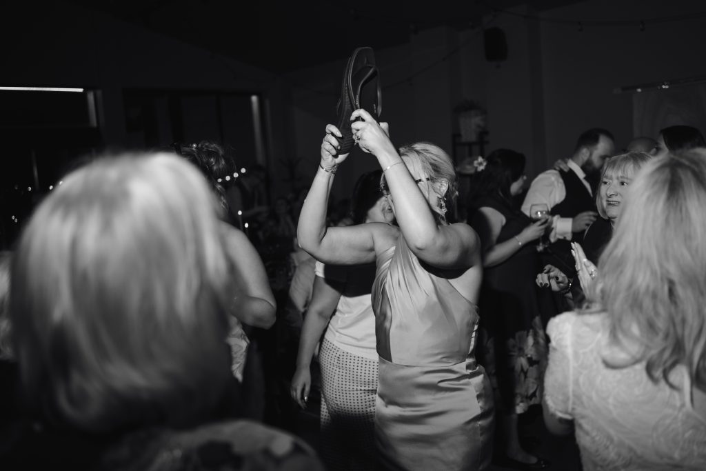 Beth & Rob's wedding at Carwinley Barn, Cumbria — dodgy moves and saxaphoe vibes