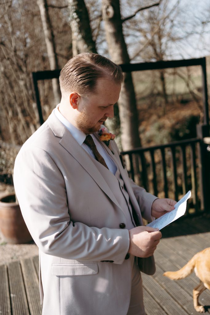 Beth & Rob's wedding at Carwinley Barn, Cumbria — the morning