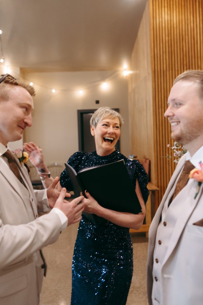 Beth & Rob's wedding at Carwinley Barn, Cumbria — the ceremony