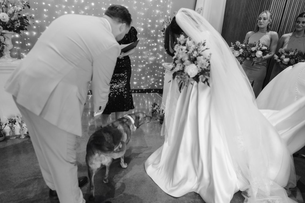 Beth & Rob's wedding at Carwinley Barn, Cumbria — the ceremony