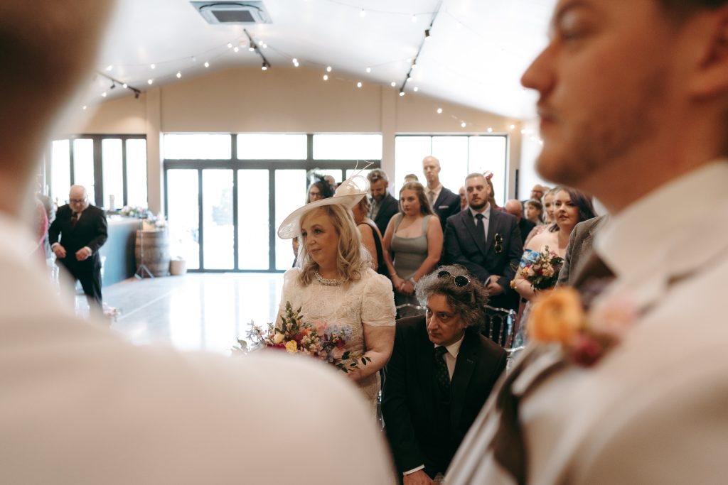 Beth & Rob's wedding at Carwinley Barn, Cumbria — the ceremony