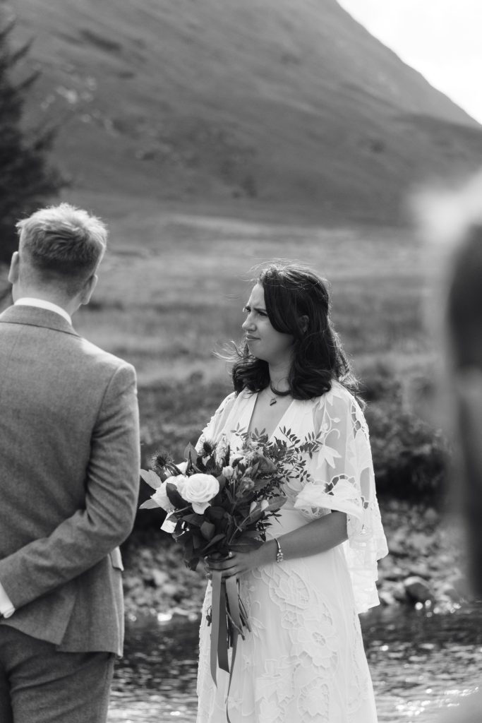 Mike & Hev's wedding at The Wee White House, Glencoe — drinks, confetti, everyone talking at once