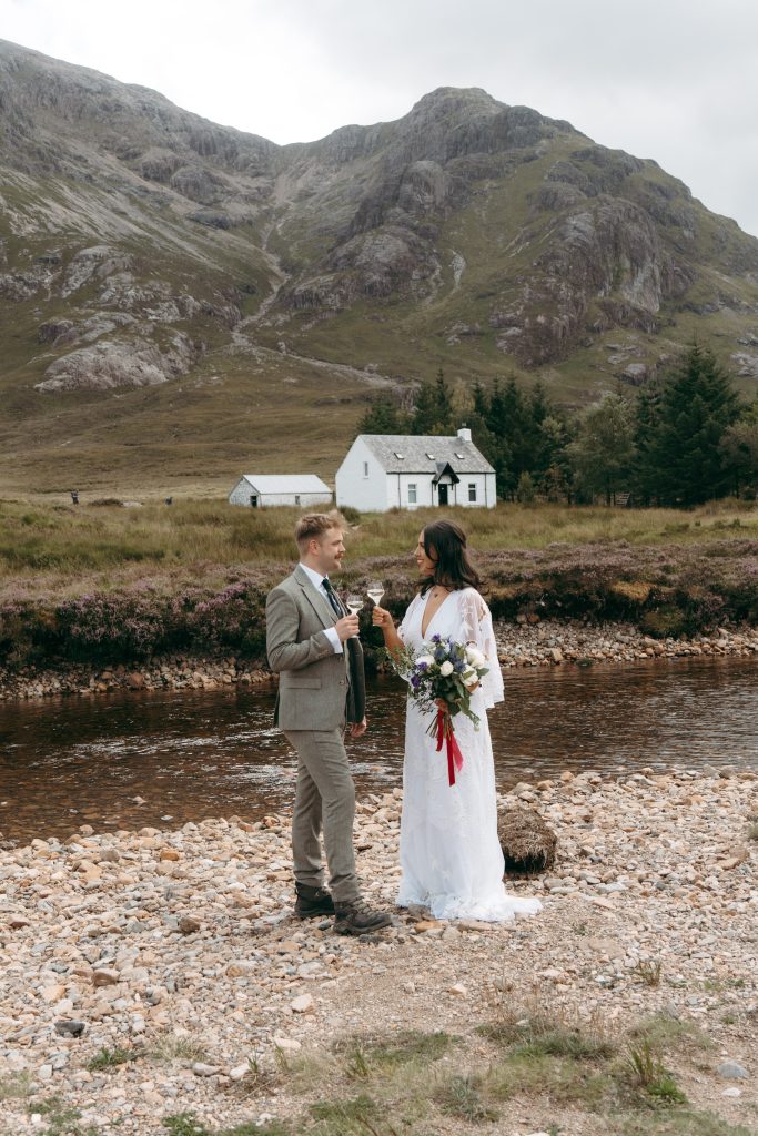Mike & Hev's wedding at The Wee White House, Glencoe — drinks, laughs and happy tears