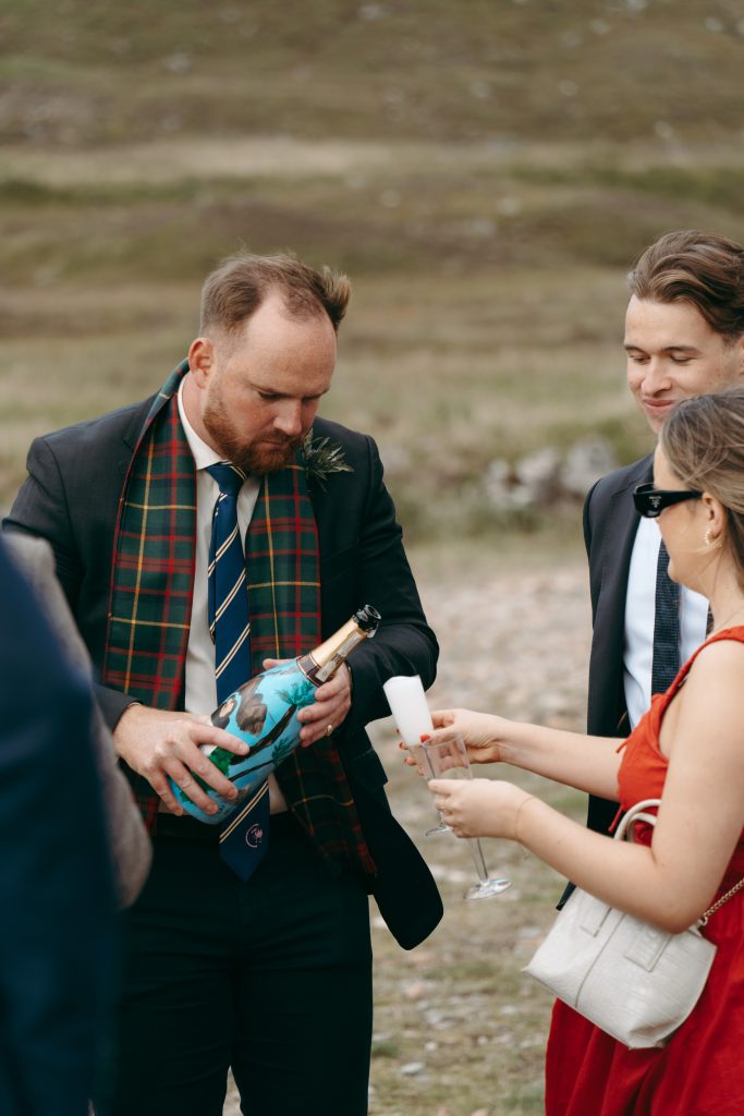 Mike & Hev's wedding at The Wee White House, Glencoe — drinks, laughs and happy tears