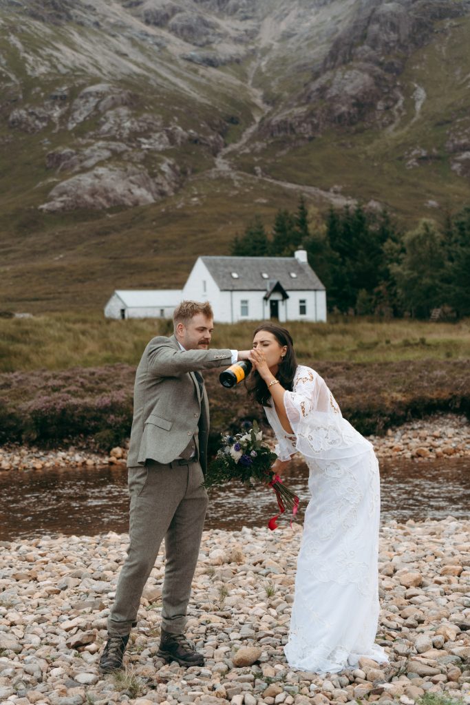 Mike & Hev's wedding at The Wee White House, Glencoe — drinks, laughs and happy tears