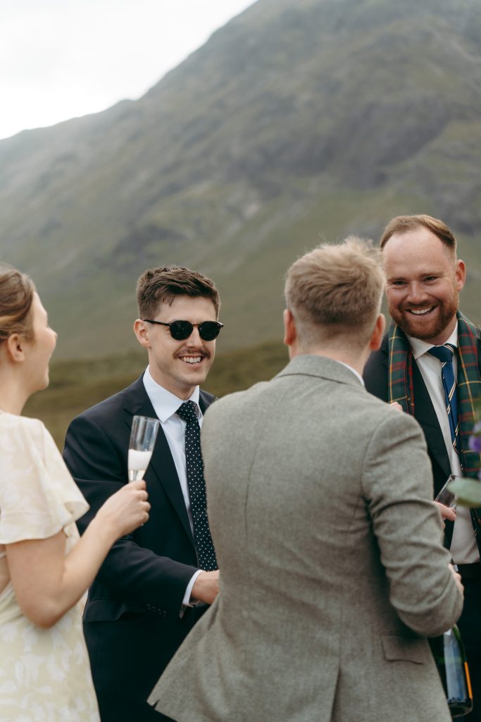 Mike & Hev's wedding at The Wee White House, Glencoe — drinks, laughs and happy tears