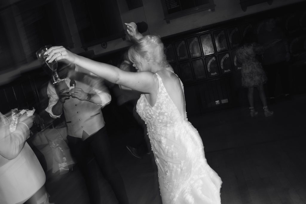 Laura & Kieren's wedding at Durham Masonic Hall — party time